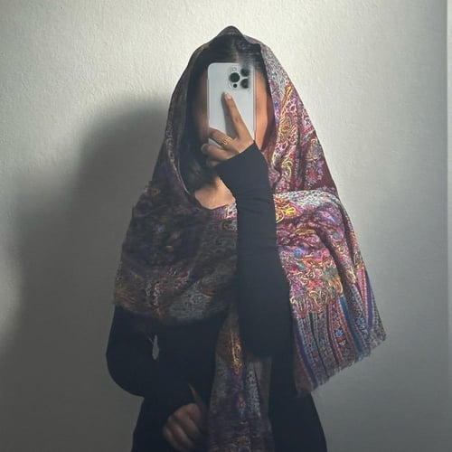 شال حرير مُطرز #ES10