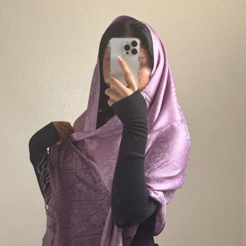 شال حرير بدرجات البنفسجي #T2