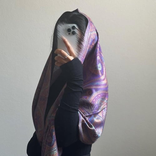 وشاح حرير بدرجات البنفسجي #Sii7