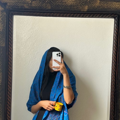 شال كشميري أزرق