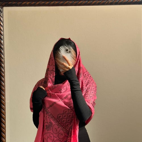 شال كشميري وردي تطريز يدوي