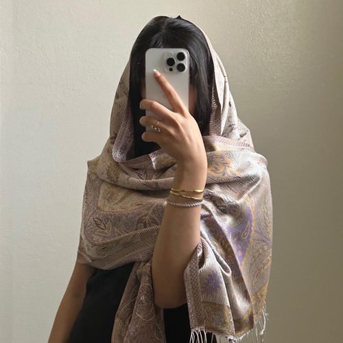 وشاح حرير بيج #Si