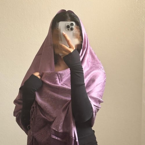 شال حرير بدرجات البنفسجي #T2