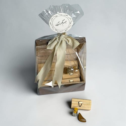 6 توزيعات خشبية بصندوق فاخر