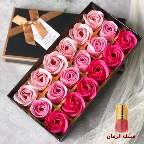 توزيعات ورود المسك (18 وردة) .. مسك الرمان