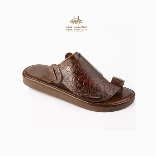 حذاء جلد ساق نعام بتصميم SK