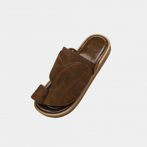 حذاء جلد شامواه - تطريز وسط