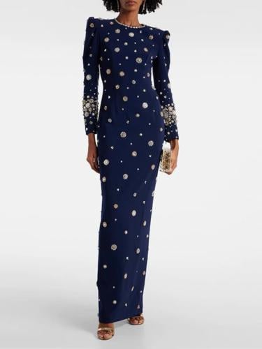 Long-sleeved embroidered dress with beads