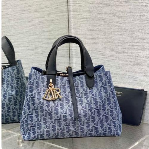Hobo bag denim Dior logo print