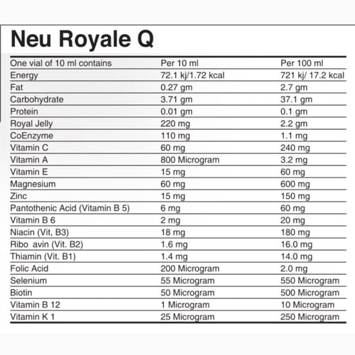 دي اتش جي نوي رويال كيو شراب غذاء ملكات النحل الفا...