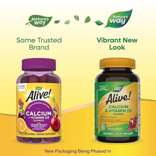 ناتشرز واي ألايف حلوى الكالسيوم مع فيتامين دال 60...