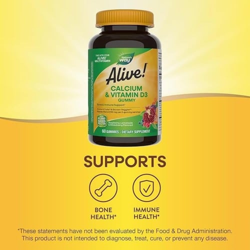 ناتشرز واي ألايف حلوى الكالسيوم مع فيتامين دال 60...