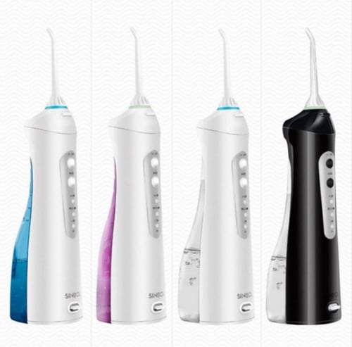 منظف الأسنان المائي اللاسلكي لون أبيض