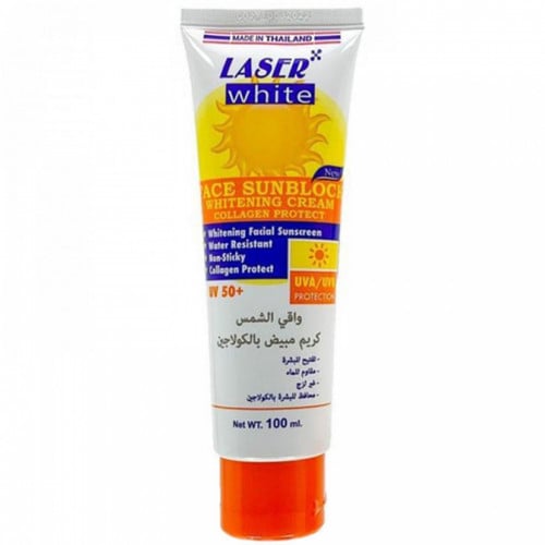 ليزر وايت كريم واقي شمس +UV50 بالكولاجين 100ml