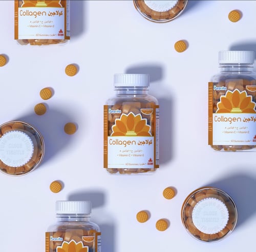 بيورافيتا حلوى الكولاجين البحري مكمل غذائي بنكهة ا...