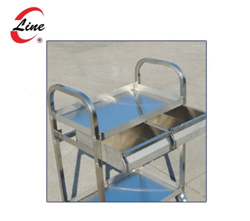 عربة ستنلس ستيل 2 درج مع رفين - Trolley S.S TS-365...