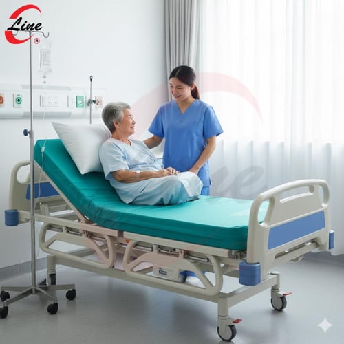 مرتبة ميموري 14سم طبقتين خطوط مقسمة غطاء اخضر فاتح...