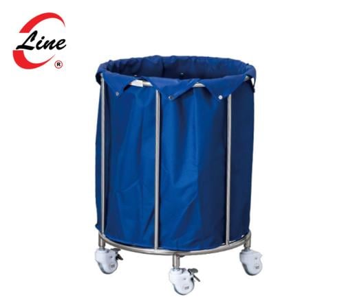 عربة - تروللي للمستشفيات إستانلس ستيل تجميع بياضات