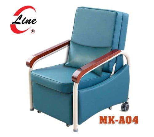 سرير و كرسي مرافق مريض - مع وسادة-ساند يد خشبي - م...