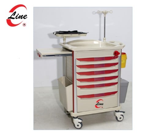 عربة طوارئ - Crash Cart 6 Drawers New Lock