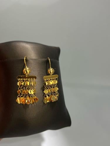 حلق رمش العروس ذهب عيار21 فاخر و انيق للمناسبات بو...