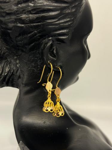 حلق جونكا ذهب عيار21 فاخر و انيق للمناسبات بوابة.5