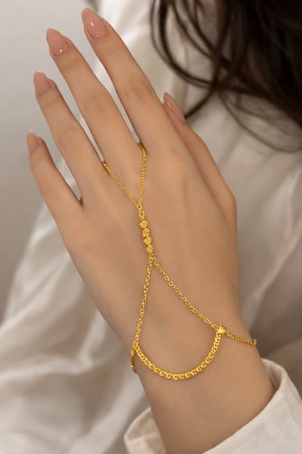 كف ذهب عيار 21 بتصميم ناعم وزن 1.74 جرام