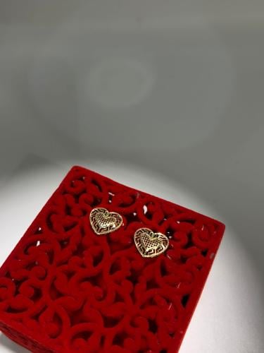 حلق القلب ذهب عيار18 فاخر و مميز للهدايا بوابة.5