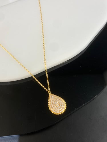 قلادة الدمعه ذهب عيار21 فاخره و انيقه وزن 3.37 بوا...