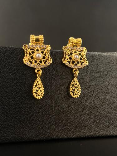 حلق لولو تصميم الماس ذهب عيار21 فاخر و مميز وزن 2....