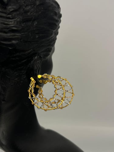 حلق ذهب عيار21 فاخر و مميز وزن 4.20 بوابة.5