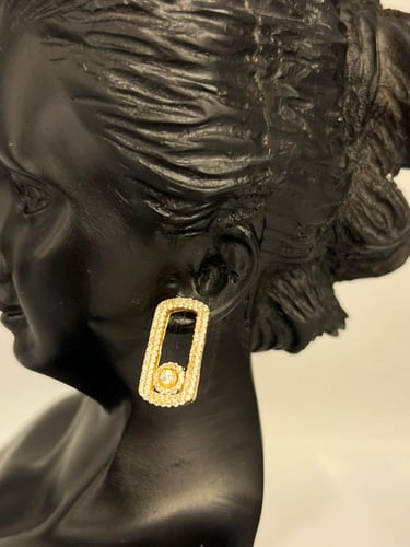 حلق مسيكا ذهب عيار21 فاخر و مميز وزن 4.87 بوابة.5