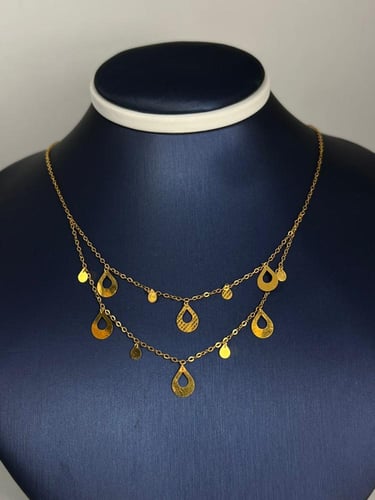 قلادة ذهب عيار 21 بتصميم أنثوي فاخر وزن 2.76 جرام