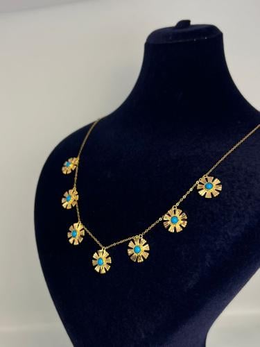 شوكر الفيروزي ذهب عيار21 فاخر و مميز للهدايا بوابة...