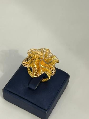 خاتم الورده ذهب عيار21 فاخر و فخم مقاس 20 بوابة.5