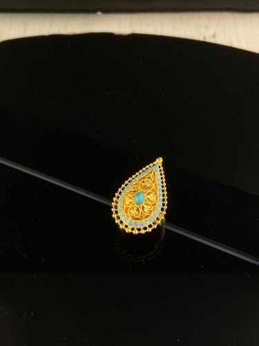 خاتم الفيروزي ذهب عيار21 فاخر و مميز مقاس14 وزن 4....