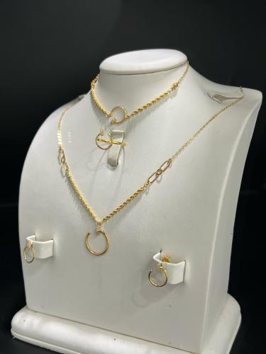 طقم المبروم ذهب عيار21 فاخر و انيق مقاس الخاتم14 ب...