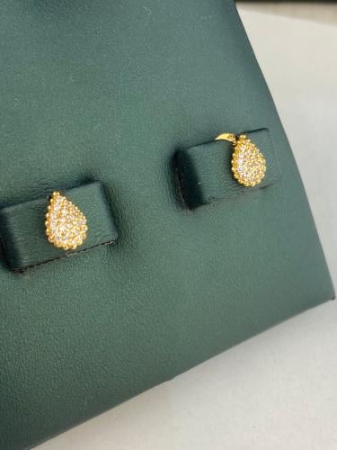 حلق الدمعه فاخر و انيق ذهب عيار٢١ بوابة.4