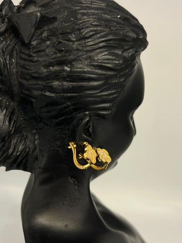 حلق الورده ذهب عيار21 فاخر و مميز لبس يومي بوابة.5