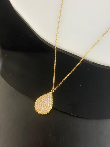 قلادة الدمعه ذهب عيار21 فاخره و انيقه وزن 3.37 بوا...