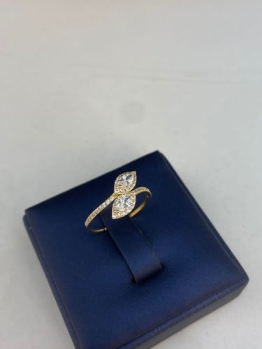 خاتم تصميم الماس فاخر و انيق ذهب عيار١٨ مقاس 12