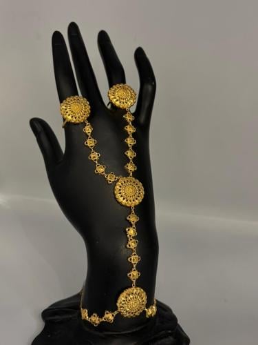 كف خاتمين ذهب عيار21 فاخر و انيق وزن 4.96 بوابة.5