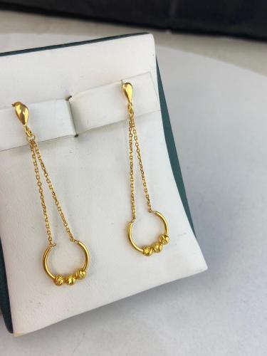 حلق الدوريكا فاخر و انيق ذهب عيار٢١ بوابة.4