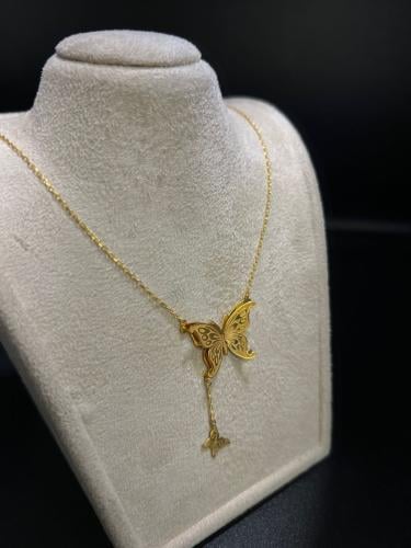 قلادة الفراشة ذهب عيار21 فاخر و مميره للهدايا بواب...