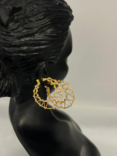 حلق ذهب عيار21 فاخر و مميز وزن 4.20 بوابة.5