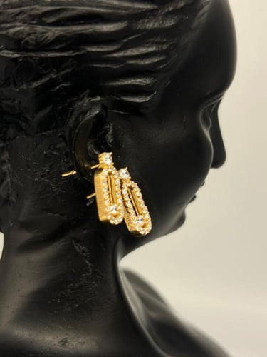 حلق مسيكا ذهب عيار21 فاخره و مميزه تصميم الماس بوا...