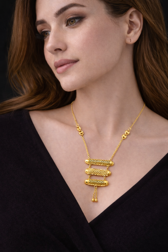 سبحة ذهب عيار 21 بتصميم راقٍ ومميز وزن 7.82 بوابة....