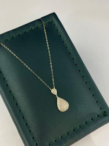 شوكر الدمعه فاخر و انيق ذهب عيار١٨ تصميم الماس بوا...