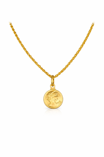 قلادة ذهب عيار 18 – تصميم الملكة وزن 2.94 جرام