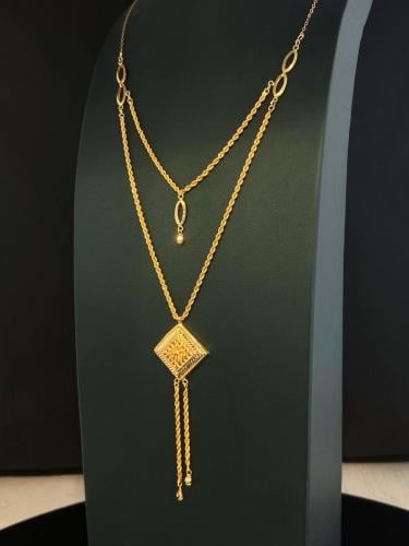 قلادة دورين فاخره و مميزه ذهب عيار21 وزن 5.74 بواب...
